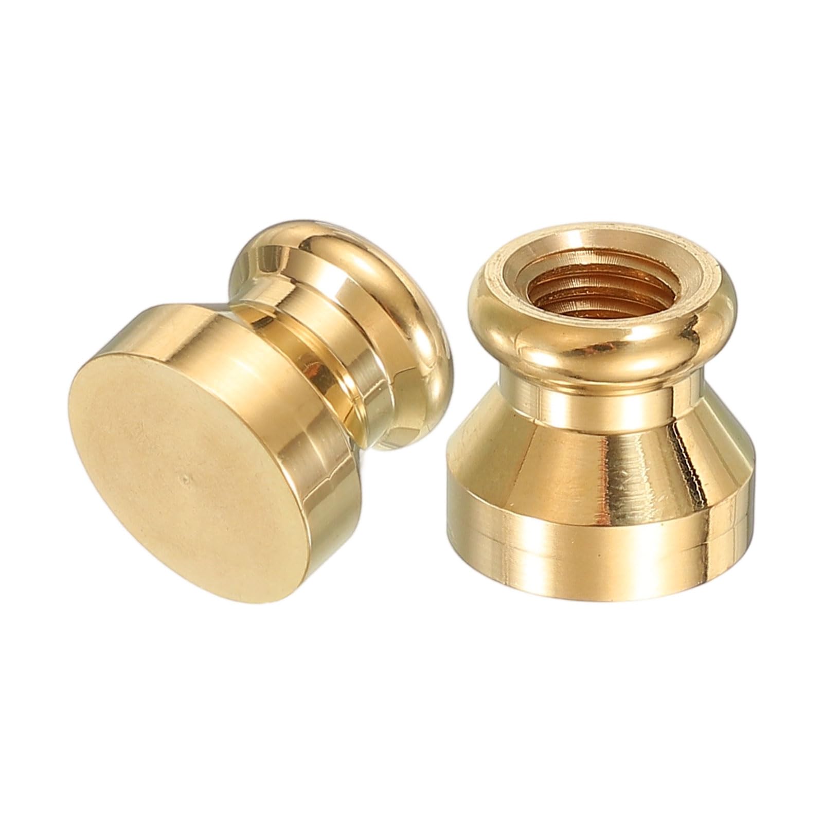 PATIKIL 0.6" Blank Wax Seal Stamp Head, 2Pcs Round Brass Sealing Wax Stamp Heads for DIY Card Making Envelope Sealing Wedding Invitation Crafting, Gold Tone