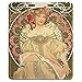 Produktbild Kunst Mousepad Naturkautschuk-Mausunterlage mit klassischem Champagnerplakat Alphonse Mucha Stitched Edges,Gummimatte 11,8"x 9,8"  3 mm Dicke