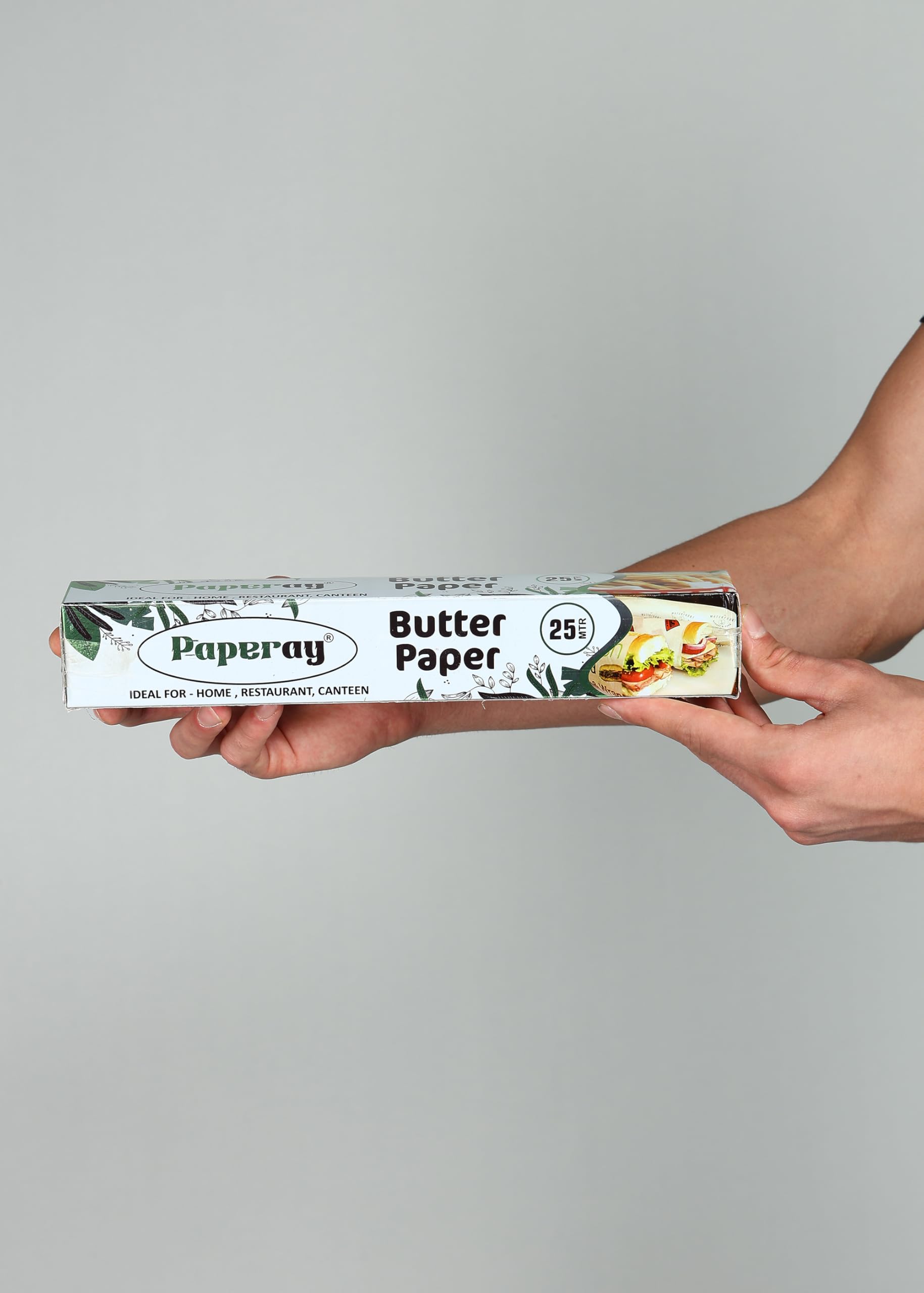 25 Meters Food Wrapping Butter Paper Roll - Premium Non-Stick Butter Wrapping Paper. Food Wrapping Paper, Re-heatable Non Stick Paper, Oven Safe Parchment Paper