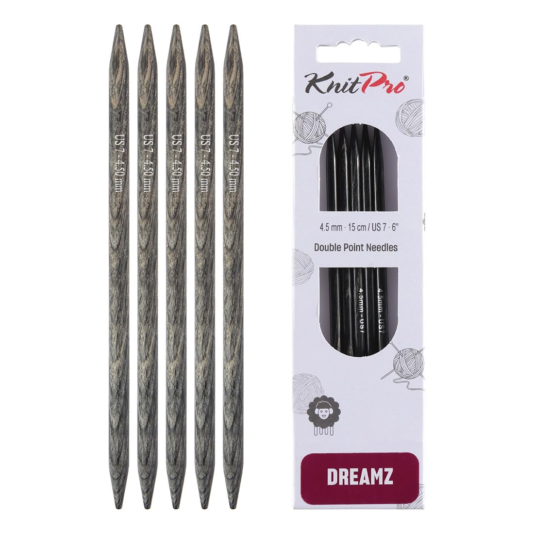 KnitPro Dreamz Double Pointed Needles 6" (15cm) | Size 4.50mm