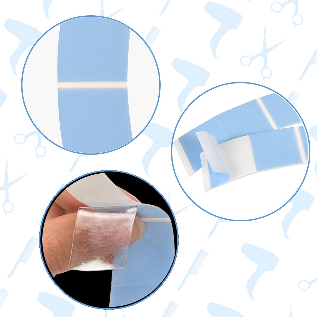 Tape for Lace Wigs Waterproof Double-Sided Strong Adhesive Tape Lace Front Wig Tape C Curve 36 Pieces Blue Color