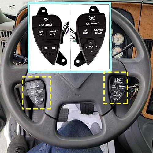 Miniatura 4 de Interruptor de control de crucero de servicio pesado lado izquierdo del conductor compatible con 2007-2016 International ProStar Reemplazar 901-5101