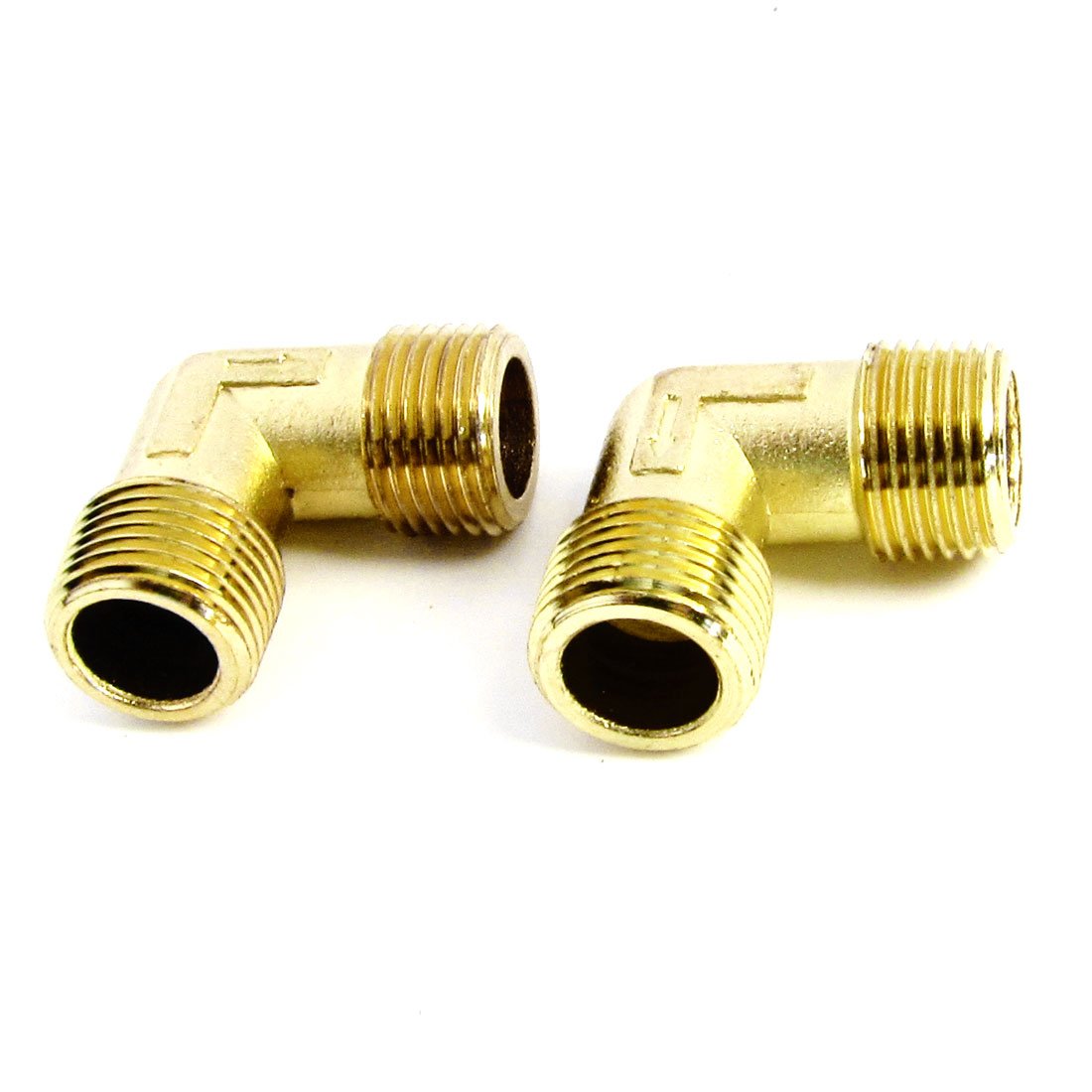 Sourcingmap Brass 16mm to 16mm Water Fuel Pipe Equal Male Elbow Nipple Connector Gold Tone