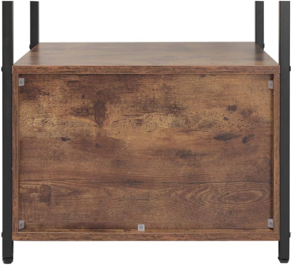 Bеѕt Cуbеr Mоndау 🔥 IWELL Baker's Rack for Kitchen with Storage & 8 Hooks, 4 Tier Kitchen Cabinet, Microwave Stand with 3 Storage Shelves, Microwave Cabinet for Living Room, Rustic Brown