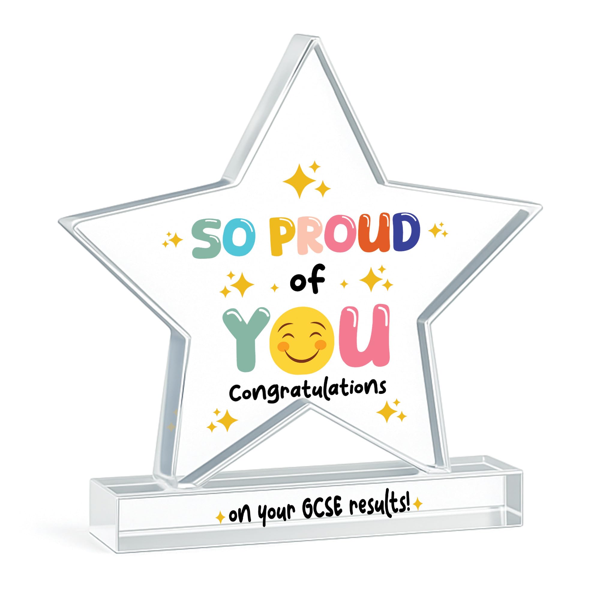 RED OCEAN So Proud Of You Gift Congratulations Gift For GCSE Results Day Star Plaque Daughter Son Granddaughter Grandson Passing Exams For Him Her