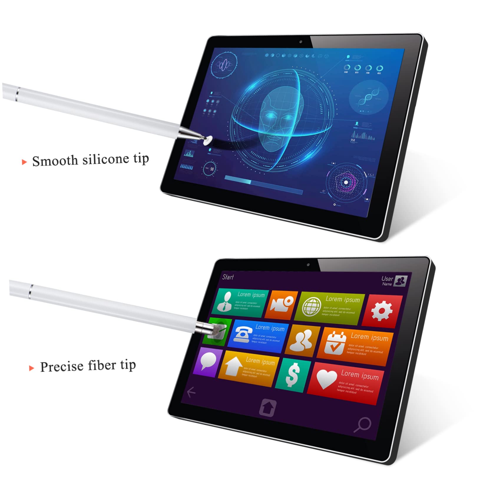 Artibetter 10pezzi Pennino Capacitivo Per Punta Fine Compatibile Con Smartphone e Tablet Design Silenzioso e Leggero Per Disegno e Scrittura Precisa