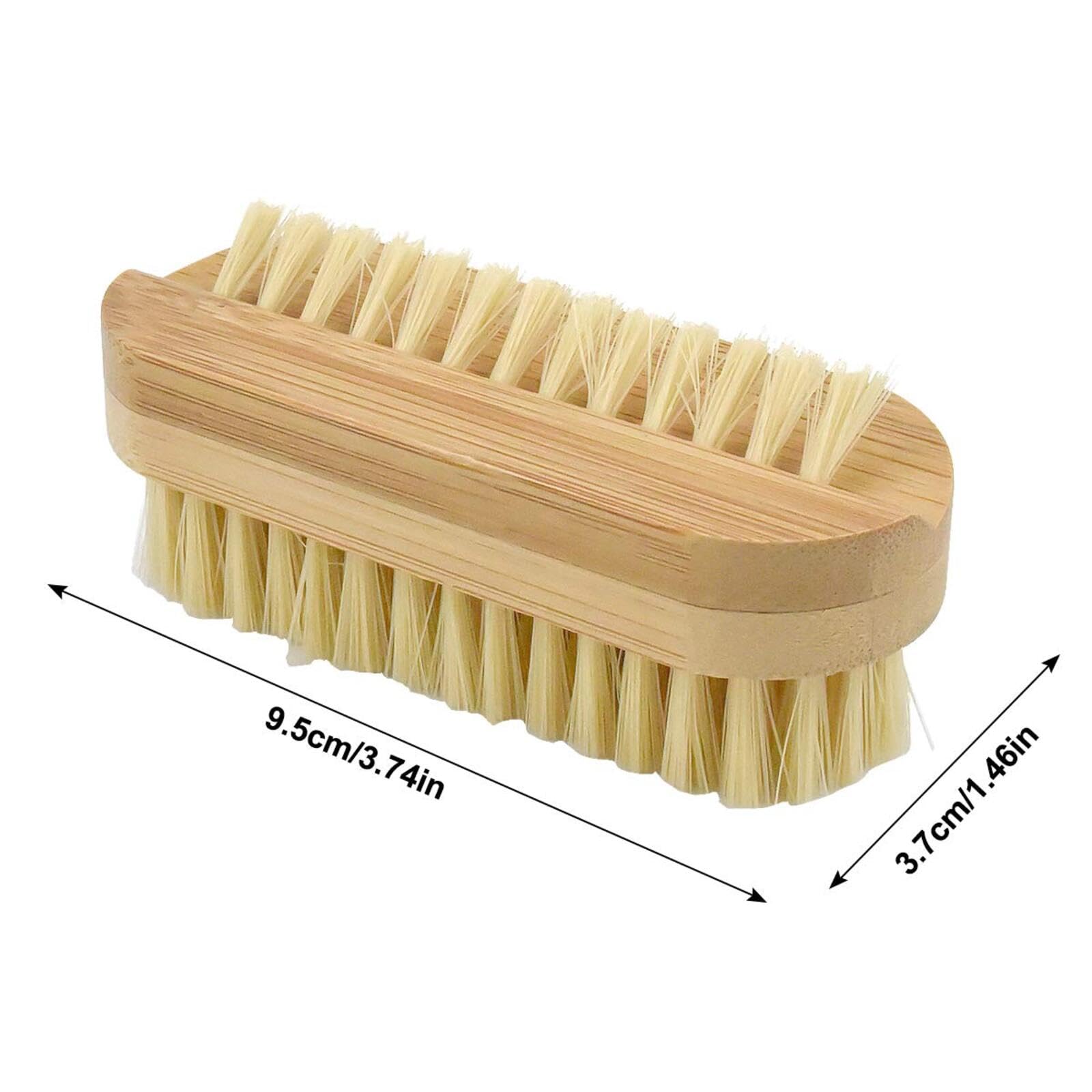 CVNRCLP Bamboo Nail Brush Set, 2-Piece Double-Sided Cleaning Brushes for Fingernails and Toenails - Image 2