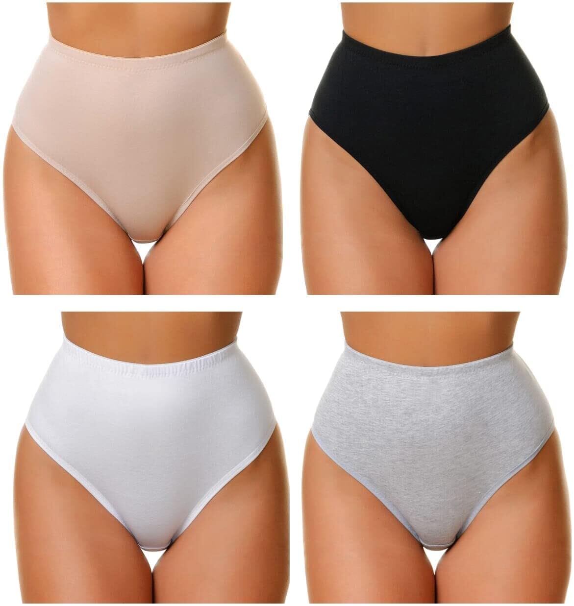 EVERYWOMANKNOWWomens Cotton Underwear, Womens Panties Cotton, Cotton Briefs for Women - Pack of 4 Panties