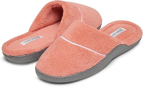 Miniatura 2 de Laura Ashley Pantuflas de spa resistentes para mujer con espuma viscoelástica, pantuflas de casa con plantilla acolchada para mujer de espuma