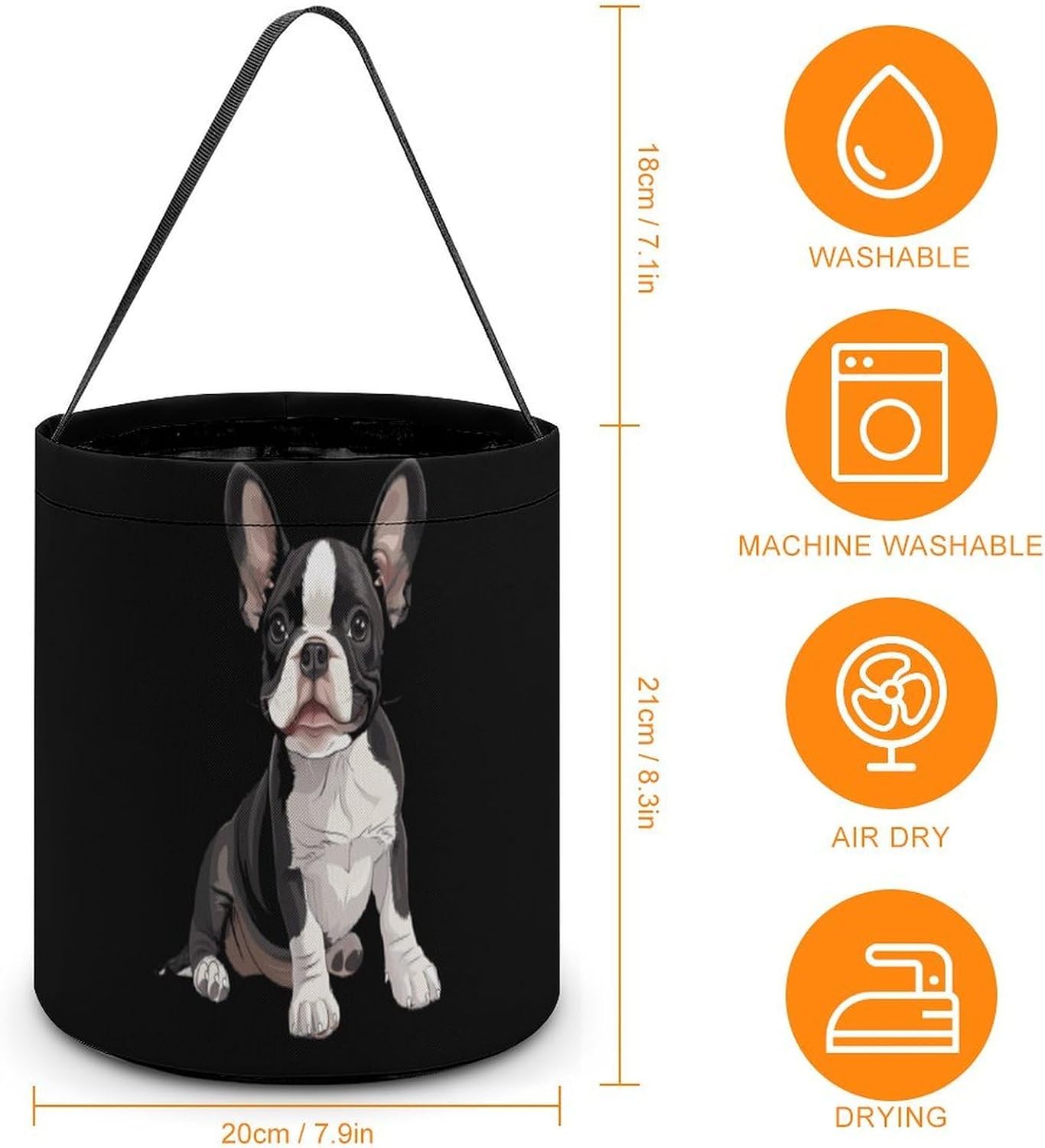 Cute Boston Terrier Dog Candy Bag Halloween Treat Goody Bags Party Basket Handbag Holiday Decor
