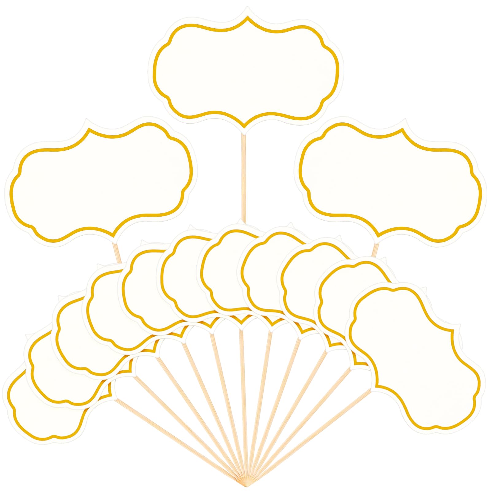 Dimeho 50 Pcs Party Food Labels for Buffet Blank Toothpick Flags Cupcake Picks Cheese Markers for Charcuterie Board Buffet Labels Sticks Wedding Birthday Decorations (White)