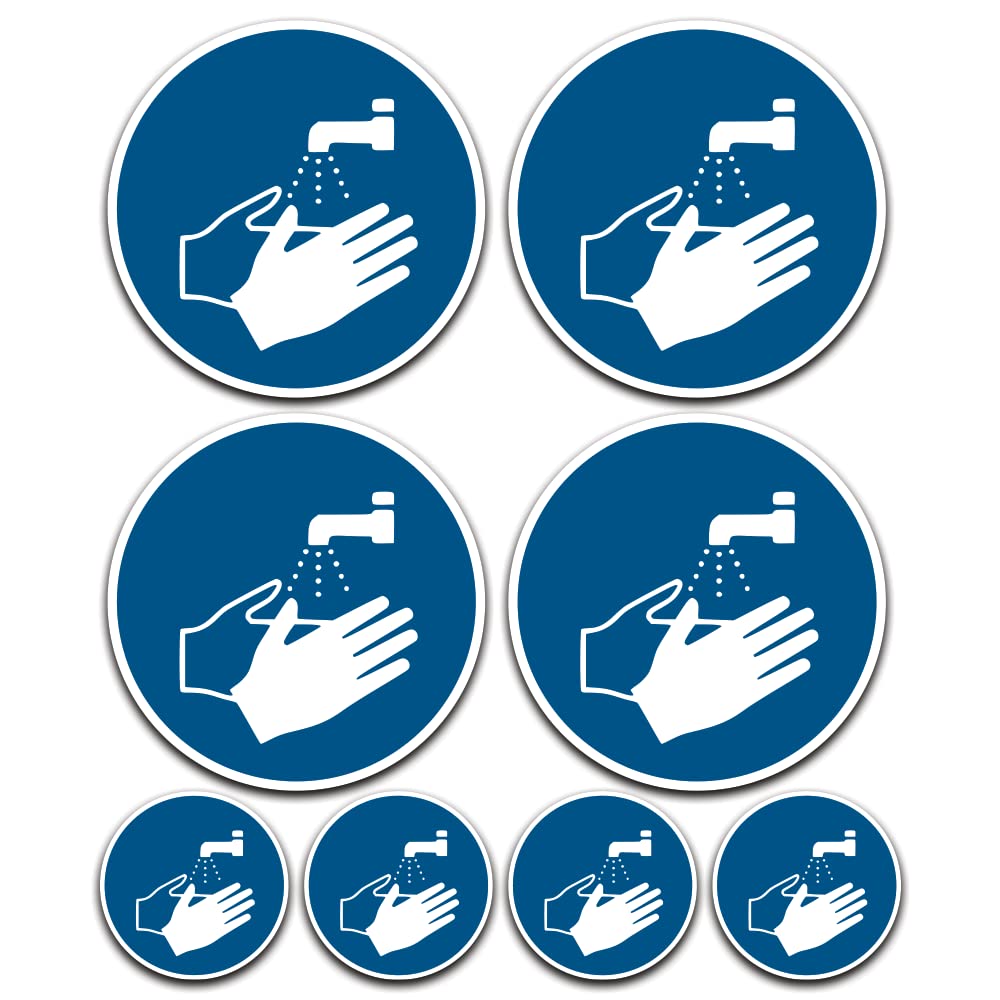 Adesivi Obbligo Protezione Occhi – 6 Pezzi Ø 5 Cm, Conforme DIN EN ISO 7010 - 2