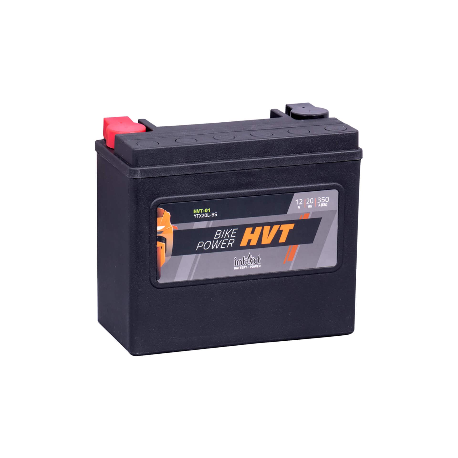 intAct - Bike-Power GEL-HVT-01, GHD20HL, Batería de gel para moto 12V 20Ah 350A (EN), Batería de gel con un 30% más de potencia de arranque para scooter, moto, quad, tractor de césped y muchos más