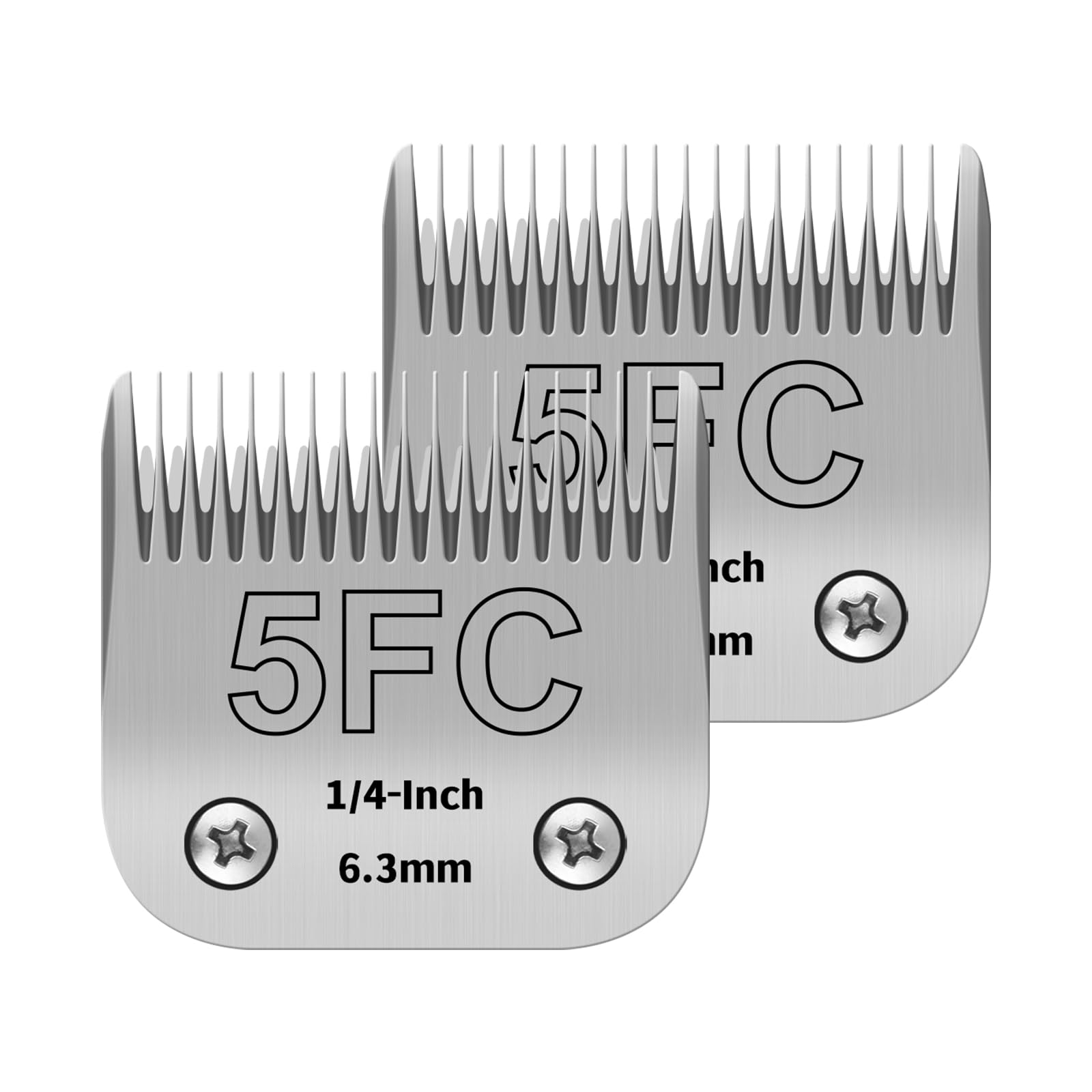 5FC Pet Dog Grooming Detachable Ceramic Blades,Compatible with Andis,Oster A5,Wahl KM10 Clippers,Cut Length 1/4"(6.3mm),2 PCS