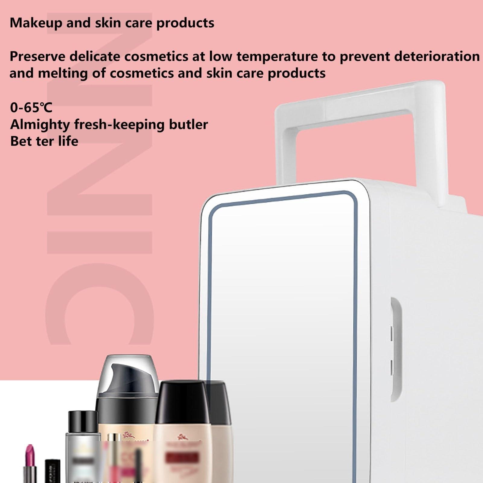 12 L Mini Nevera Refrigeradores Espejo Maquillaje Nevera De Belleza Portátil Con Luz LED De 3 Engranajes Calentamiento De Alimentos El Enfriador De Enfriamiento Para Cuidado De La Piel Y Cosméticos