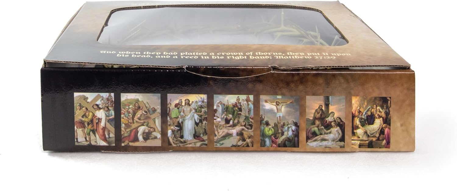 Crown of Thorns - 9" Authentic Jesus Crown from The Holy Land of Jerusalem, Headpiece Replica for Cross Topper, Easter & Lent Decorations & Tree Topper, Gift Boxed, Made in Israel Jerusalem