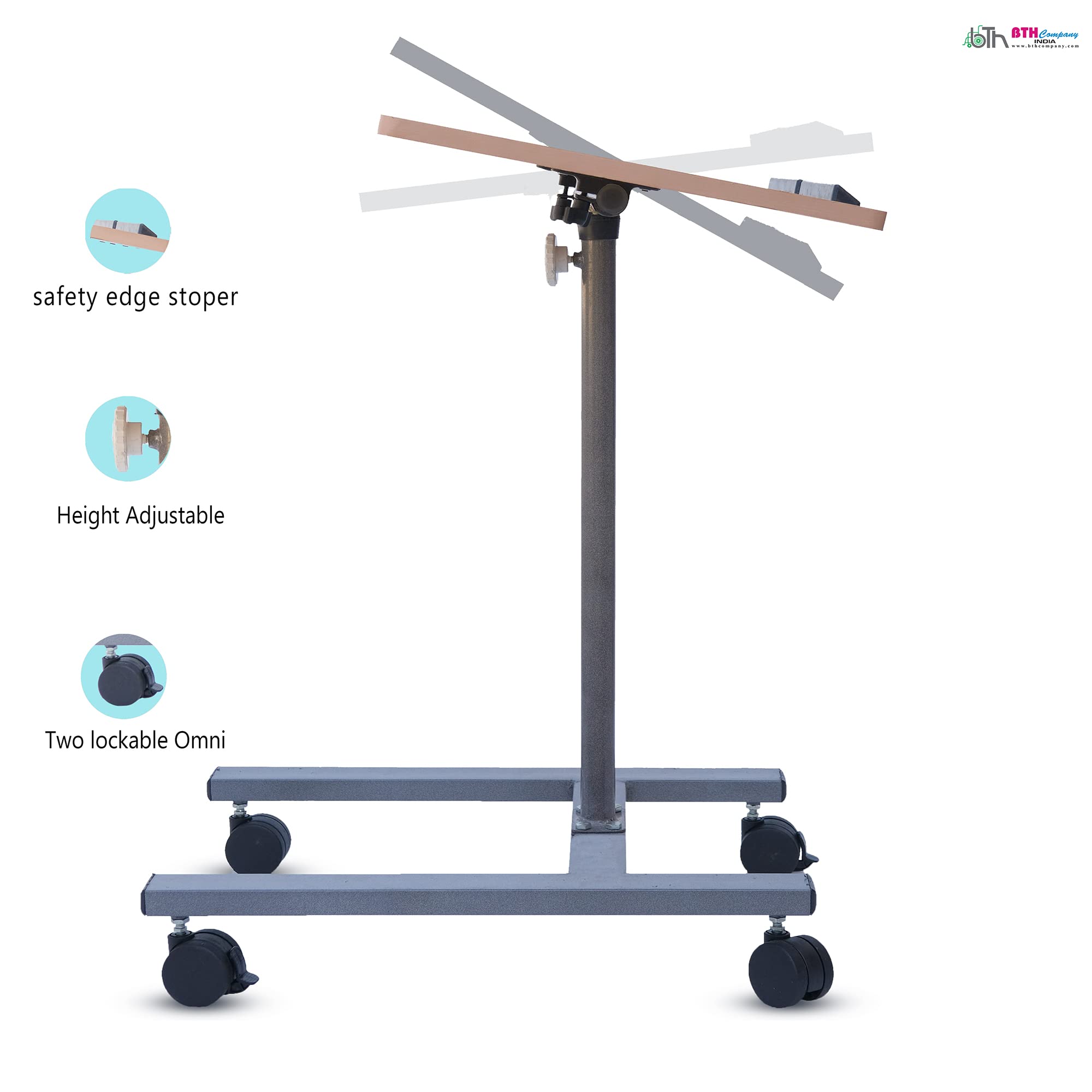 Buy BTH Company Adjustable Laptop Table with Rolling Wheels Movable
