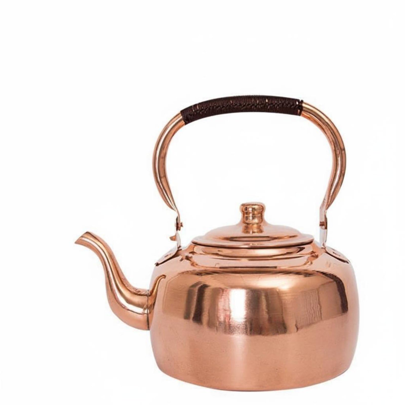 Teekessel aus Kupfer Verdicktes Material, Kupfer-Teekessel für Herd, Kupferkessel Traditionelles Design für Teeliebhaber, Teezeremonie, Restaurant, Speziell für Gasherde, 3L