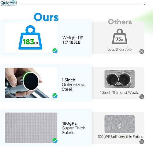 Miniatura 3 de Quictent Tienda de campaña para fiestas de 13 x 26 pies, resistente, para exteriores, color blanco, para fiestas, bodas, carpa de refugio con bolsas