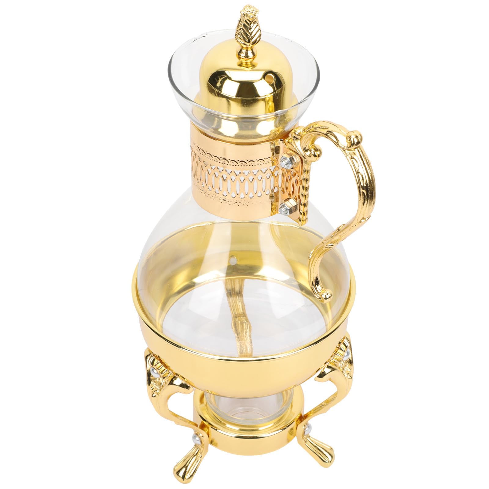 Happyyami Beheizbare Europäischer Stil Teekanne aus Glas mit Großem Fassungsvermögen Komfortabel zu Halten und Griff Geeignet für Nachmittagstee und Kaffeezubereitung