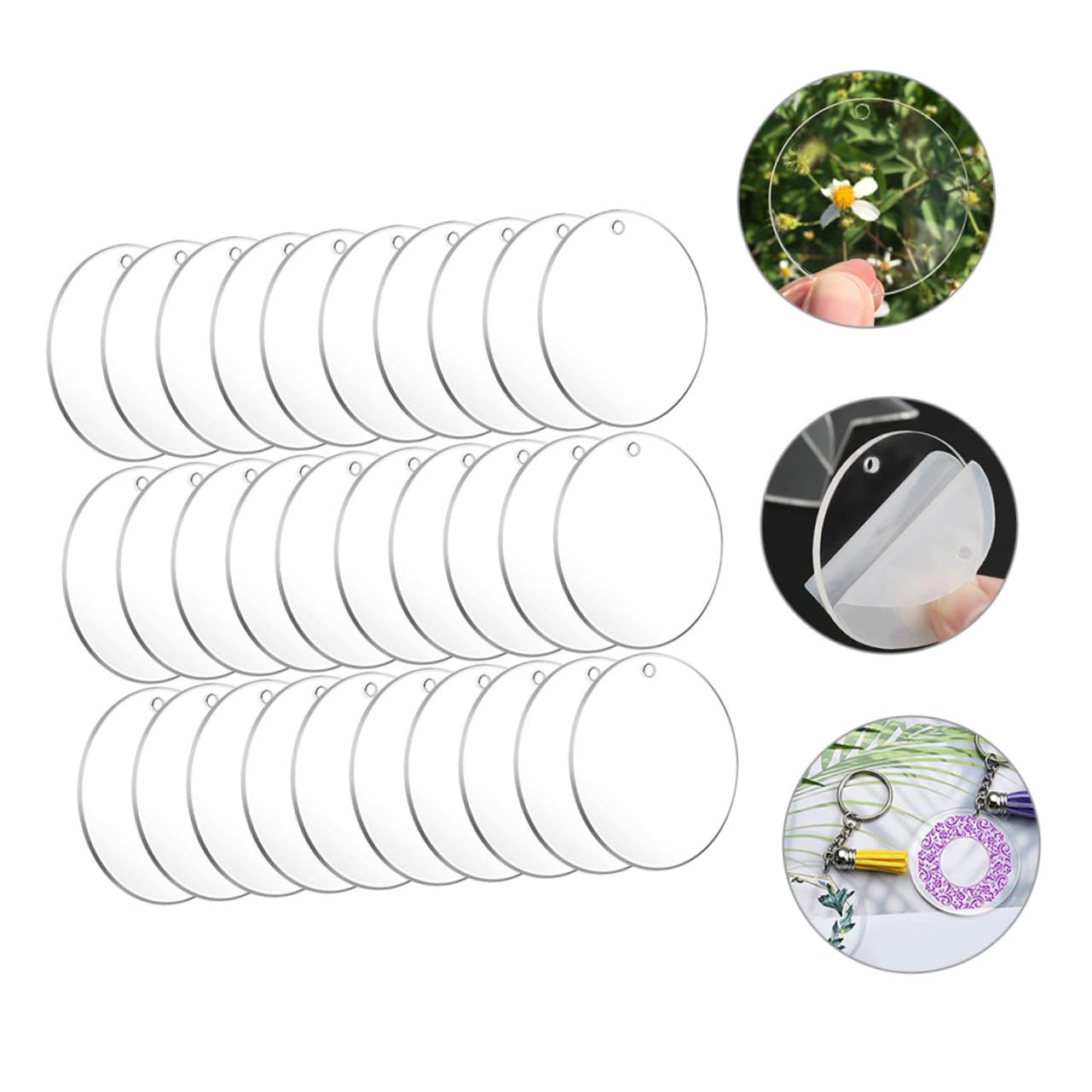 ARTIBETTER Llaveros Acrílicos Sublimación Accesorios Diy Transparentes Tus Proyectos 30 Piezas*4