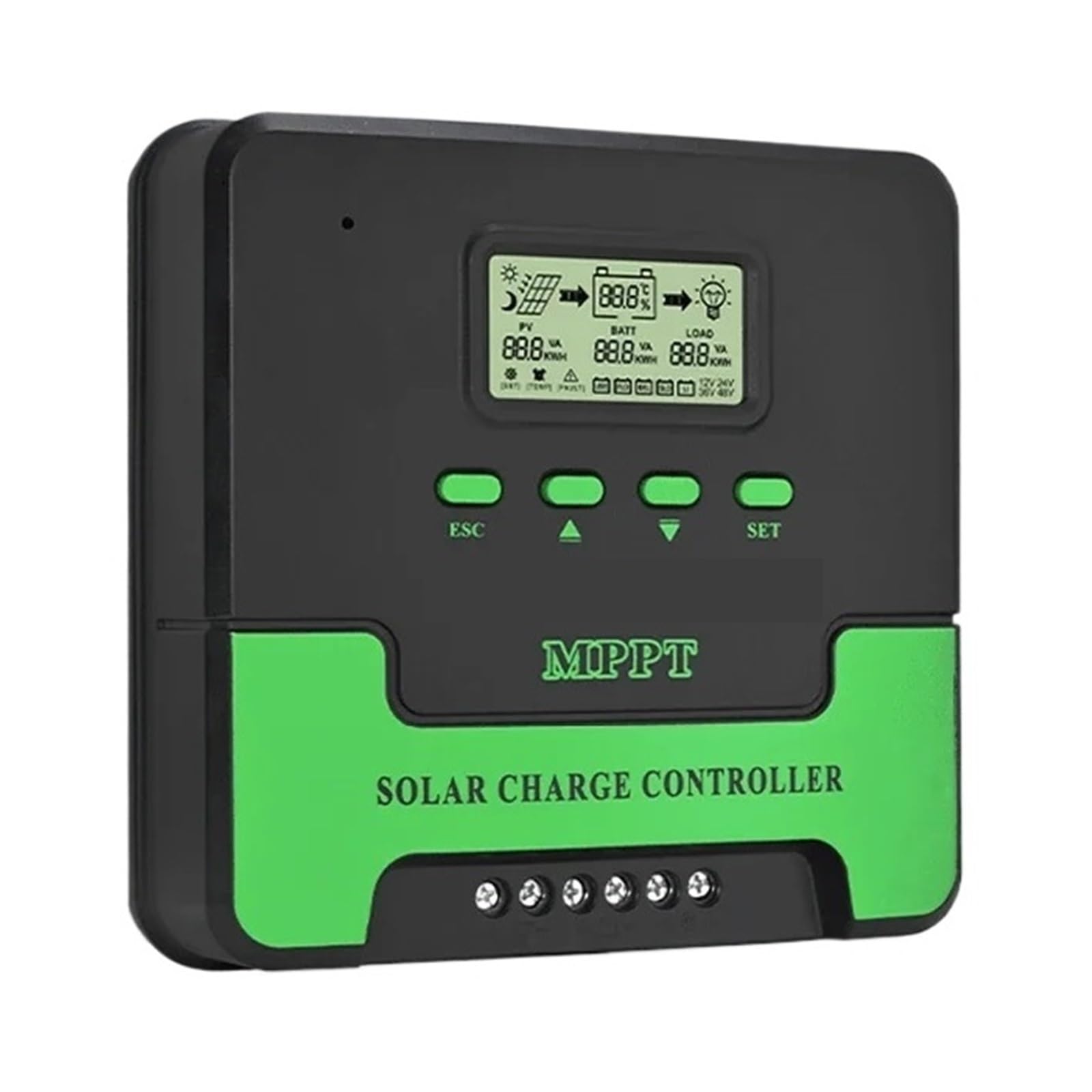 Controlador De Carga Solar MPPT De 12 V Y 24 V Con WiFi, Regulador Automático De Panel Solar, 60 A, 50 A, 40 A, 30 A, 20 A Y 10 A, Con Pantalla LCD Y Doble USB. Fácil Eficaz(60A Wifi MPPT)