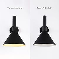 Vista 7 de Lámpara de granero de cuello de cisne negro satinado de 19 pulgadas con brazo de extensión largo de 15 pulgadas, aplique de pared de granja