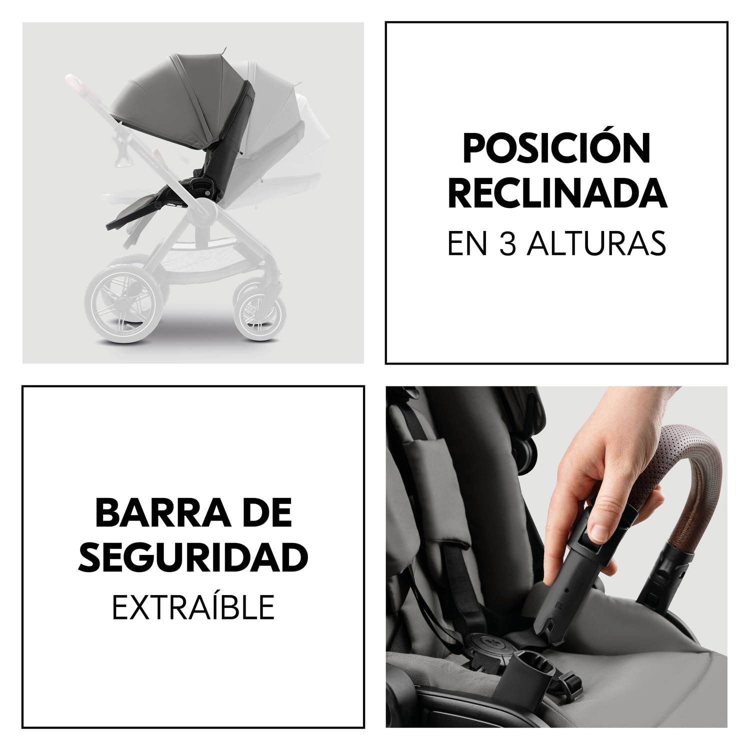 hauck Comfort N Care Air Set Cochecito 2in1 | Carrito Bebé desde Nacimiento hasta 22 kg - Capazo XL - Ruedas de Aire con Suspensión - Silla de Paseo Ligera Reversible y Reclinable - Adaptador - Moca