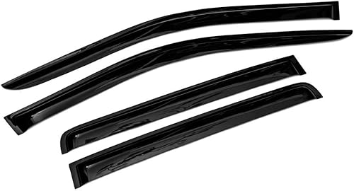 Viseras de lluvia ahumadas con protección de ventilación de ventana fuera del canal compatibles con Jeep Compass 2007-2015