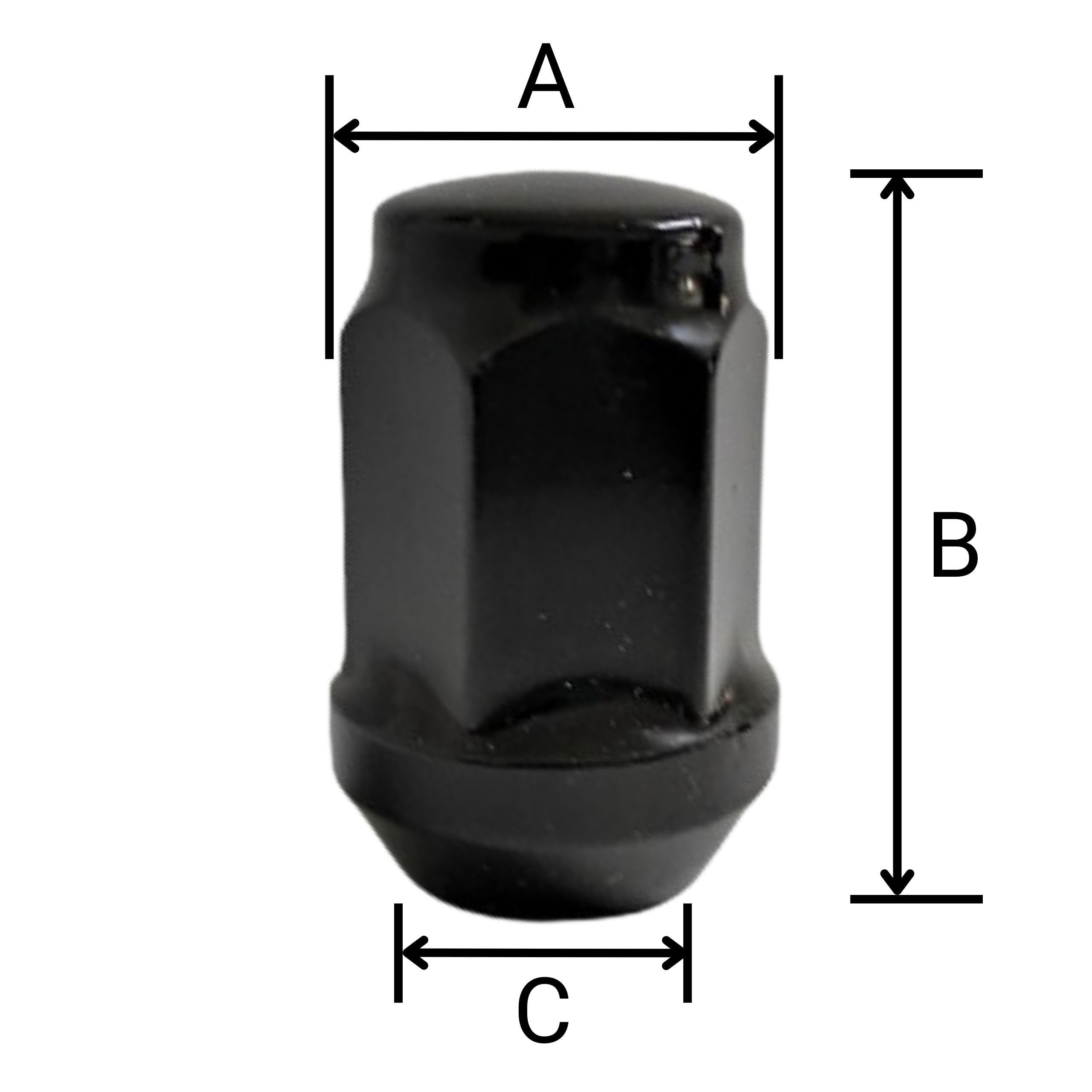 20 dadi ruota collare conico nero chiuso 1/2 pollice X20 UNF compatibile con Ford, Jaguar, Cadillac, Dodge, Aston Martin