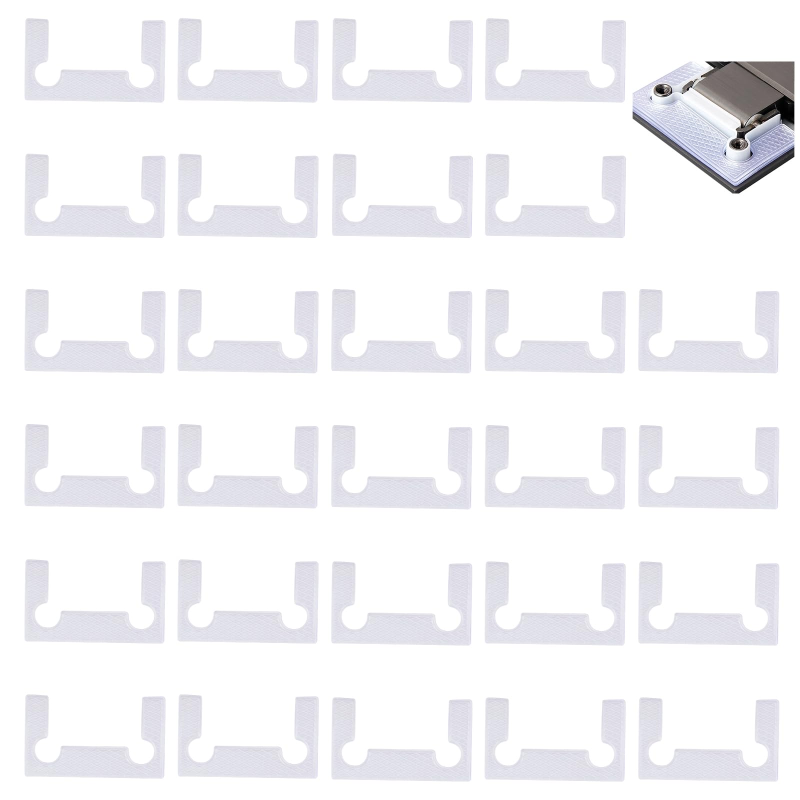 UFURMATE Gasket Replacement Kit for Hinges 28PCS Plastic Shower Doors Hinge Replacement Part Transparent Anti-Slip Gasket Glass Hinge Replacement Kit