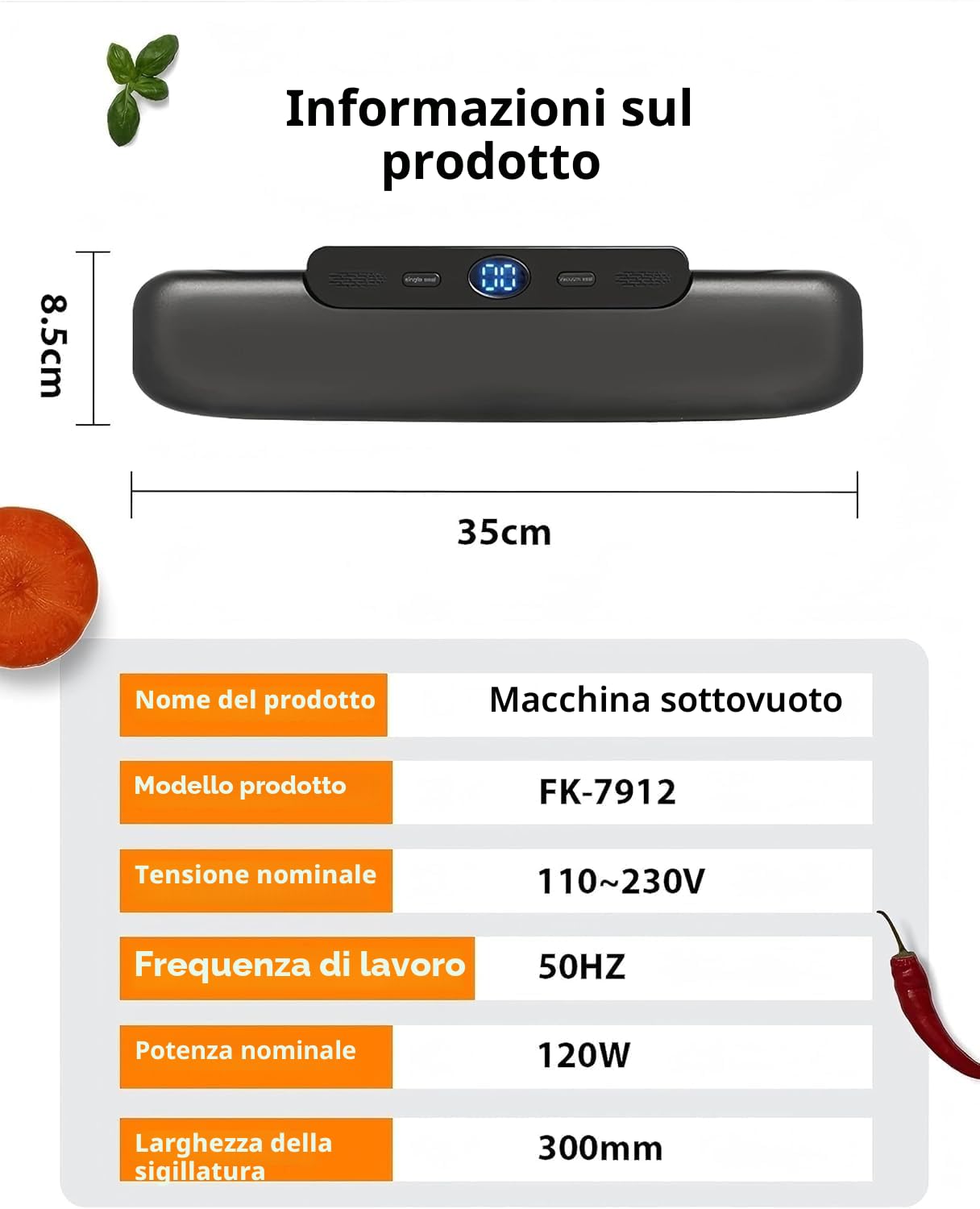 Sottovuoto automatico per alimenti, sigillatura sottovuoto one-touch per la conservazione di alimenti secchi e umidi, macchina sottovuoto compatta (Nero puro)