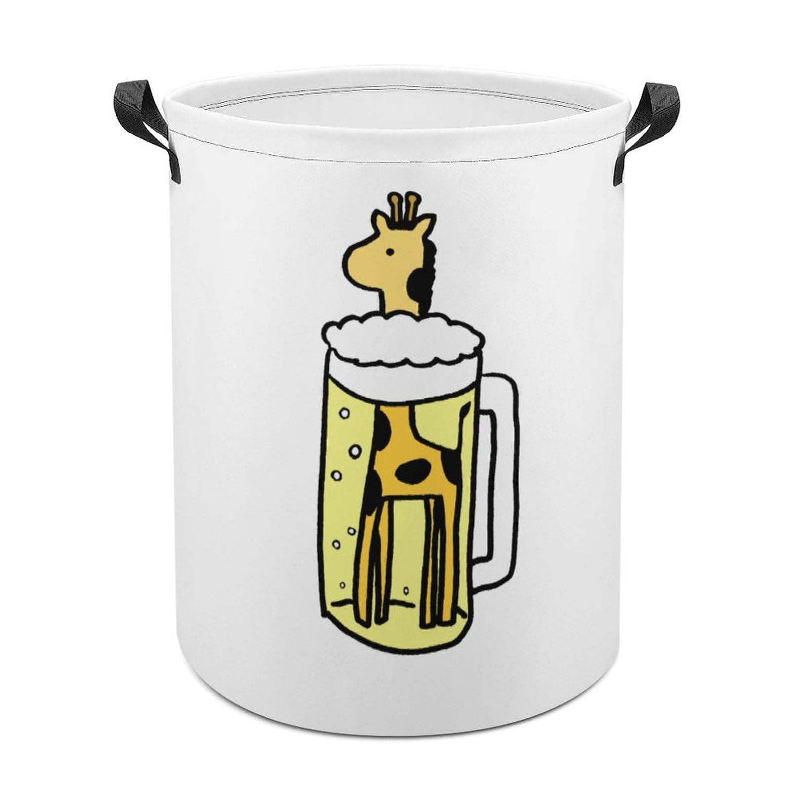 Wlntrophic Laundry Hamper, Cute Giraffe And Beer Laundry Basket, Washing Basket with Handle