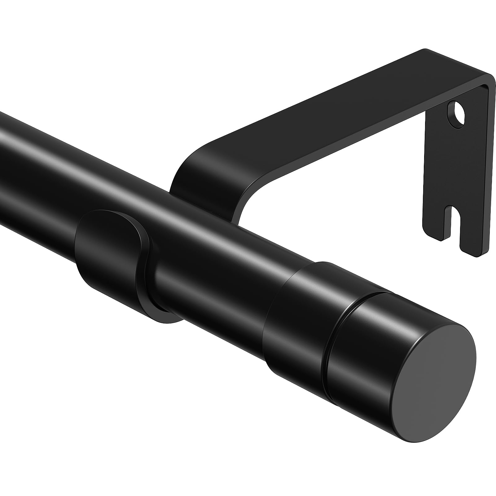 WELDUN Barras de cortina extensibles de metal para ventana, 81 a 159 cm, juego de barras de cortina resistentes para cortinas con ojales Φ20 mm, color negro