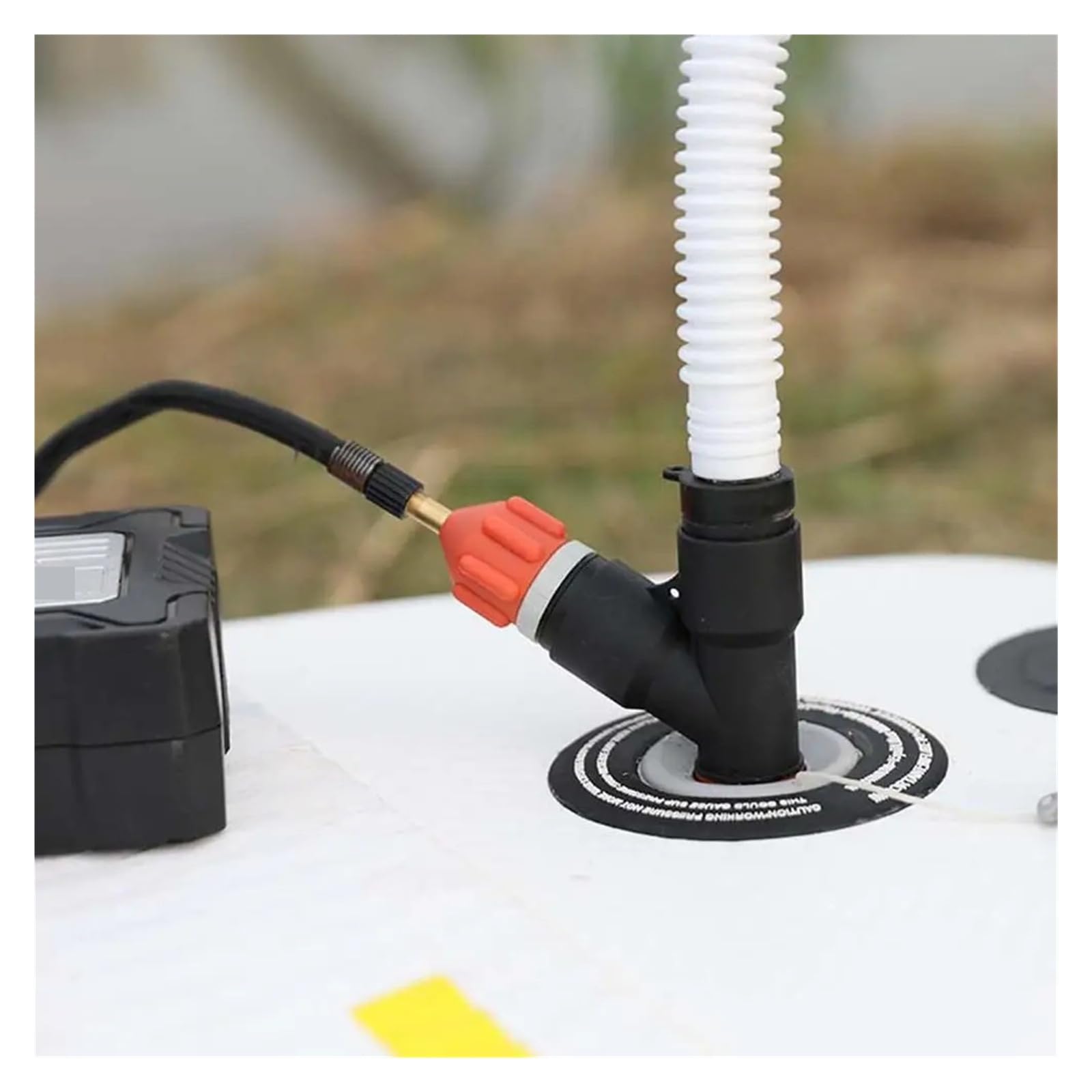Elektryczna pompka powietrza, 2 szt. Adapter zaworu powietrza do pompki Adapter węża do desek surfingowych i łodzi wiosłowych