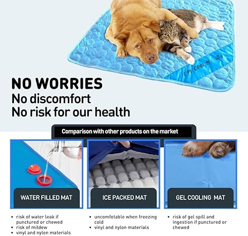 Vista 6 de INSPECTOR TAIL Tapete de enfriamiento automático para perro + bolsa de cuerda gratis/almohadilla suave lavable y portátil para mascotas