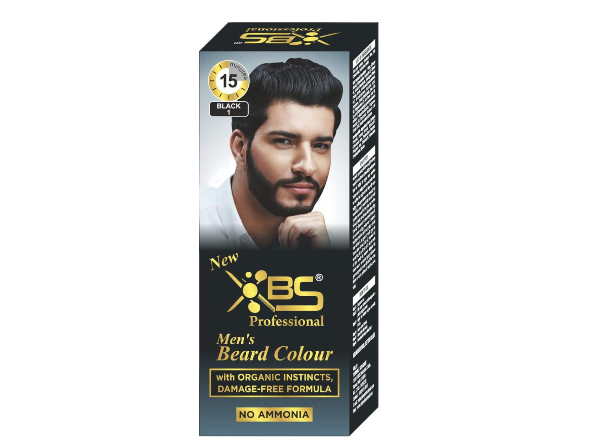 Organic Instincts Natural Black Beard Hair Color Pack No Ammonia Long Lasting formula