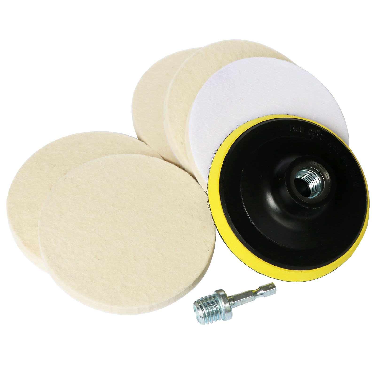 Feltro di lana lucidatura Pad lucidatura ruota kit per trapano, lucidatura fine di metallo vetro pietra (7)