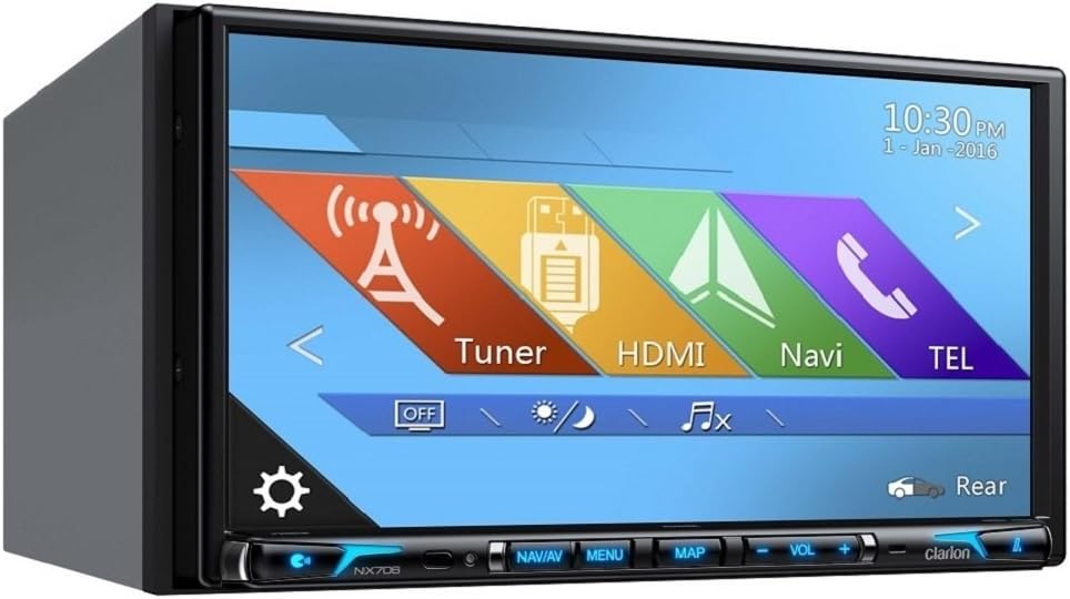 Clarion NX706 2-DIN DVD Multimedia Station with Built-in Navigation, 7" Touch Panel Control
