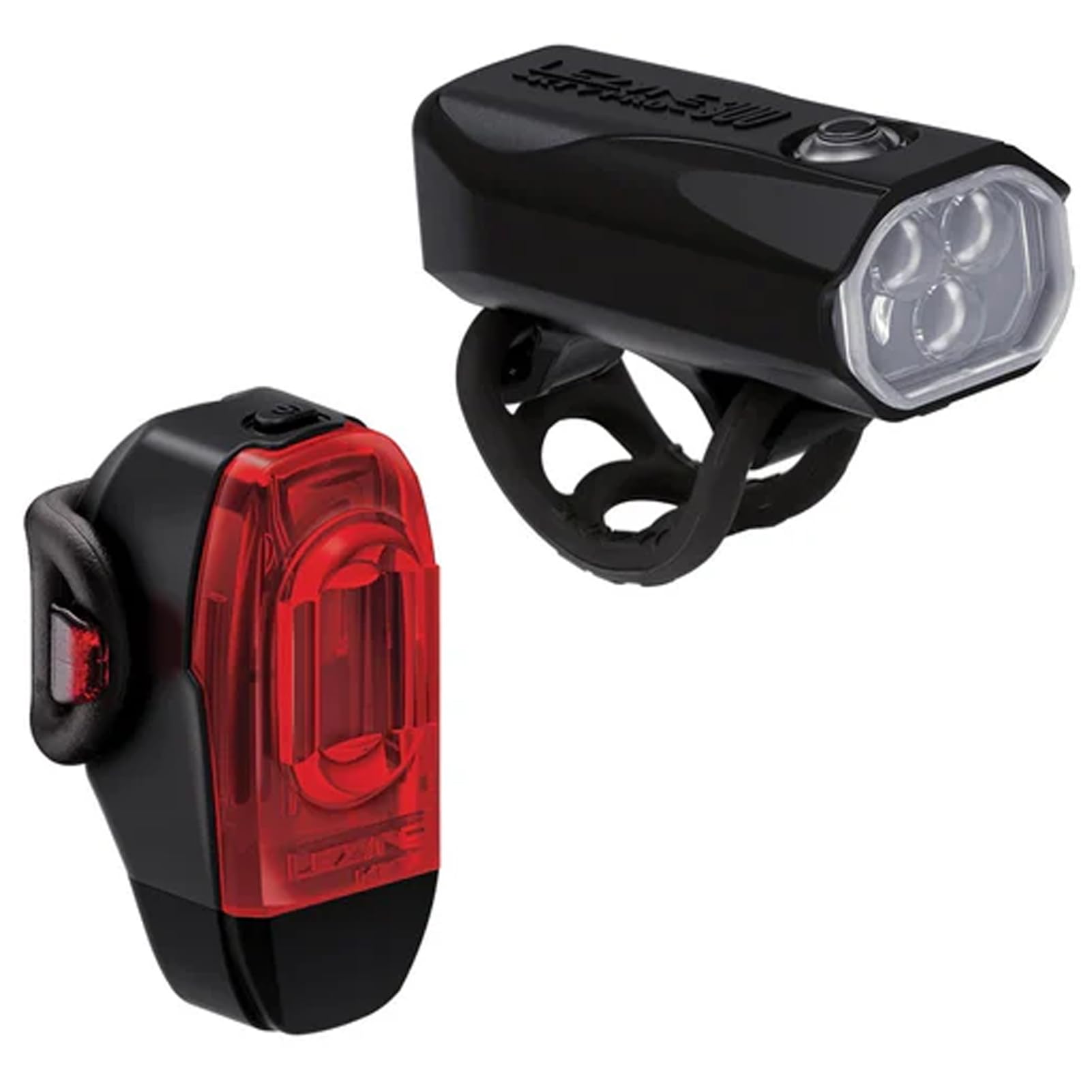Lezyne KTV Drive Pro 300+ - Juego de luces traseras y delanteras para bicicleta, LED blanco y rojo, para carretera, montaña, grava, USB-C recargable