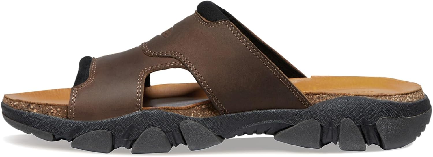 KEEN Men's Daytona 2 Comfortable Slip On Casual Slide Sandals, Bison/Black, 10