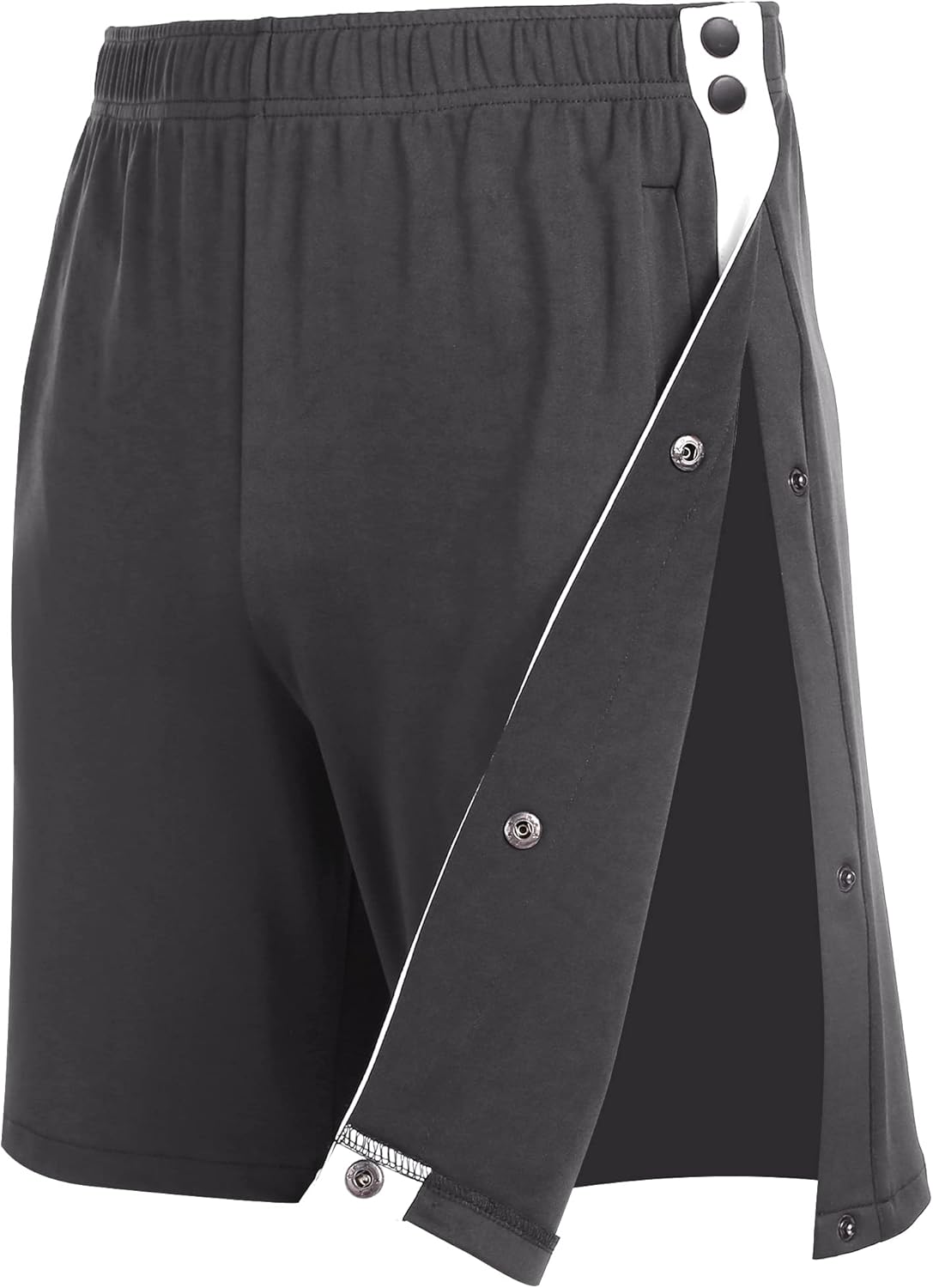 Wataxii Tear Away Shorts for Men Post Surgery Adaptive Clothing Wide Leg Snap Loose Fit Shorts