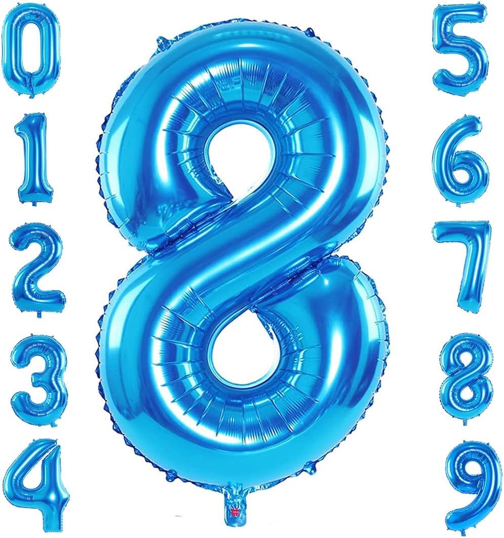 1 Pc Big Size Number 8 Foil Balloon 32 Inch Large Blue Number Foil Balloon 0 to 9 Number Balloons for Decoration 8th Birthday Anniversary Decoration Items (Pack of 1, Blue)-image-18