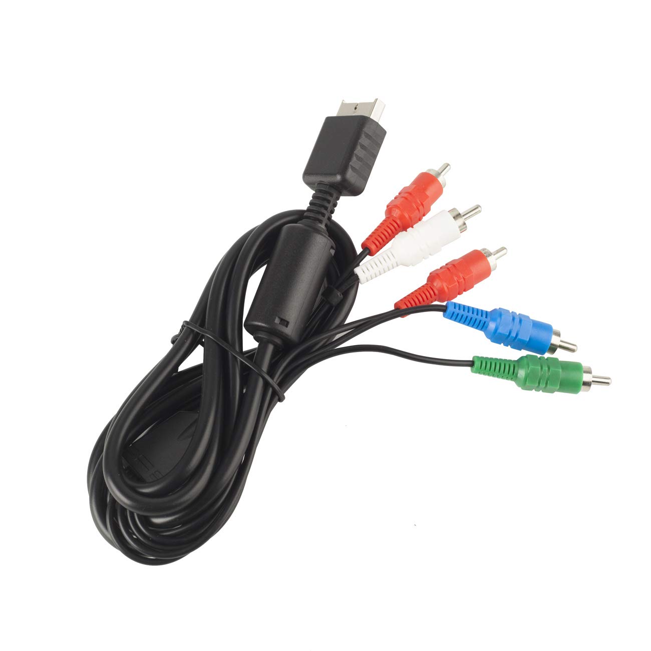 TENINYU Compatible con PS2/PS3/PS3 Slim HDTV-Ready TV HD Component AV Cable de 5 cables de 6 pies, color negro