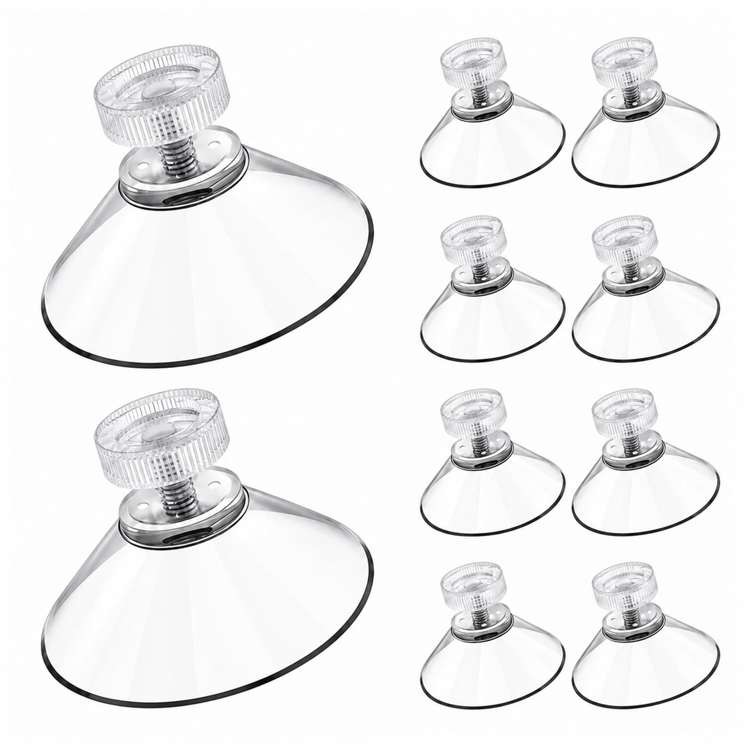10 Pcs Screw-On Suction Cup Hooks for Glass & Tile | Adjustable Metal Thumb Screw • Reusable Vacuum Grip • Strong Hold • Bathroom & Kitchen Use • 41 × 10 mm-image-29