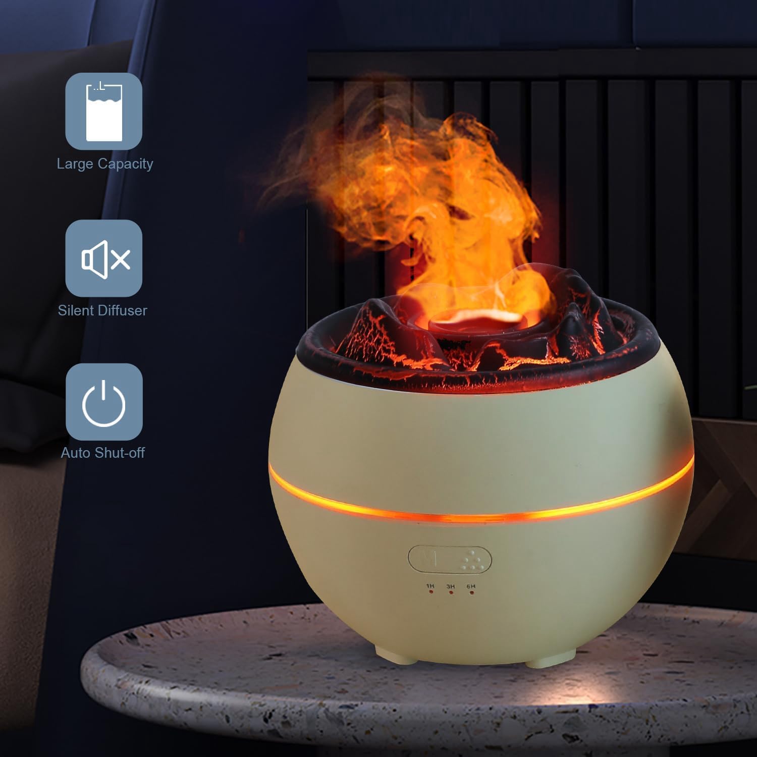 550 ml etherische olie-diffuser, aromadiffuser met timer, coole mistbevochtiger voor een grote kamer, thuis, automatische wateruitschakeling, 7 kleuren veranderen lichten