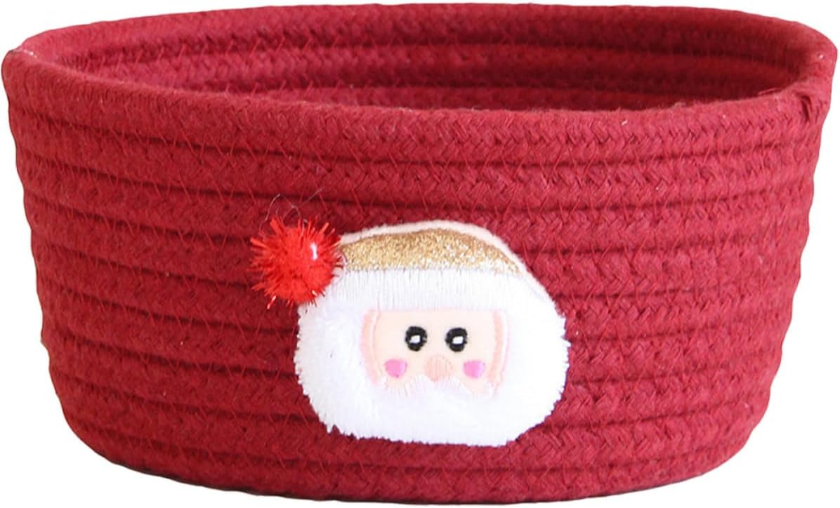 Xmas Cotton Thread Basket for Christmas Party Tabletop Storage