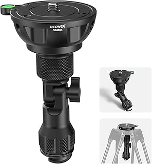 NEEWER 75mm Half Bowl Base Leveling Adapter with 180° Foldable Handle for Tripod/Fluid Head, Aluminum Tripod Leveler with ⌀50mm Bowl Base, Sandbag Hook, 3/8" Screw, Max Load 55lb/25kg, GM004