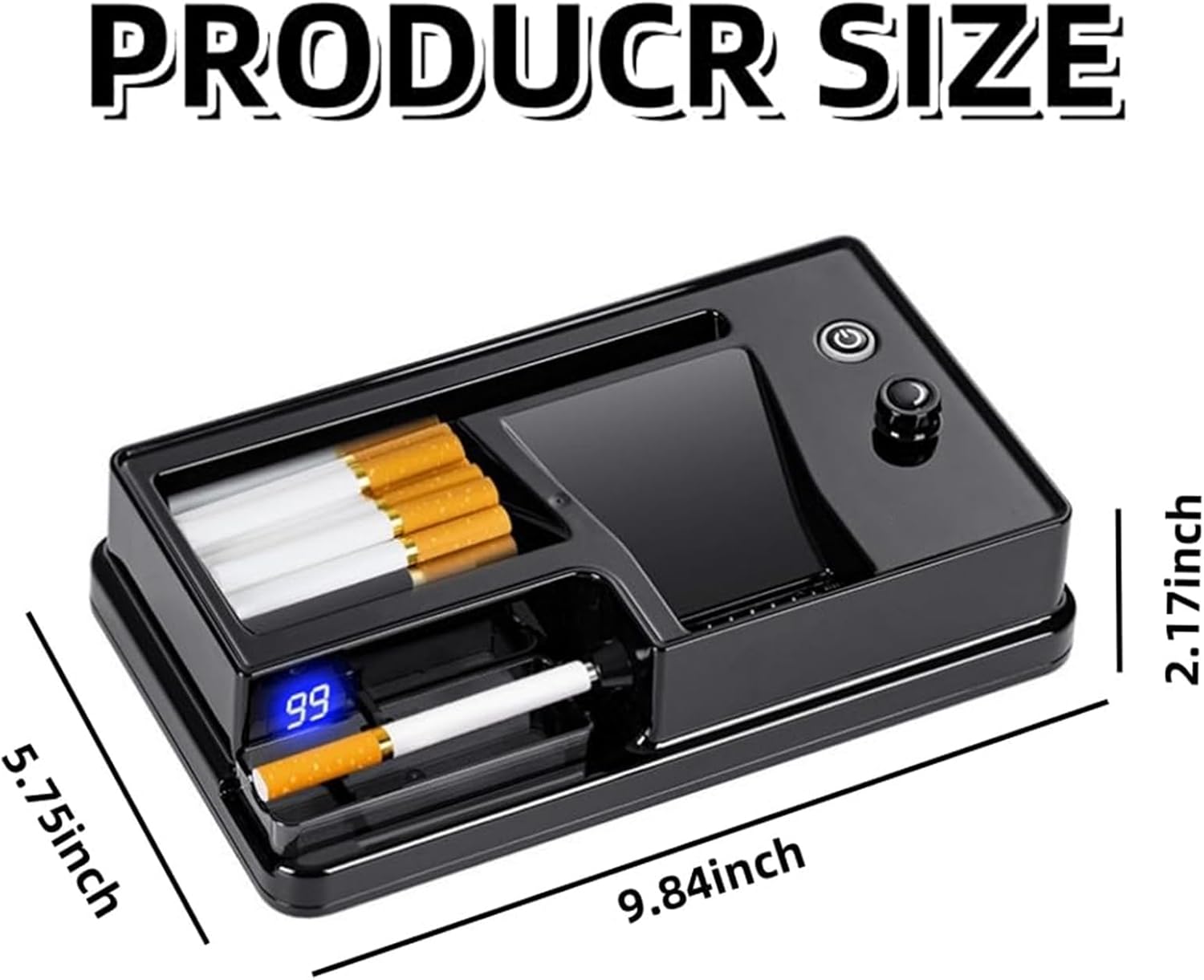 Electric Cigarette Rolling Machine Rolling Automatic Machine Portable Household Auto Cigarette Injector Machine for Size of Tubes Regular Size 0.31'' 8mm(Black)