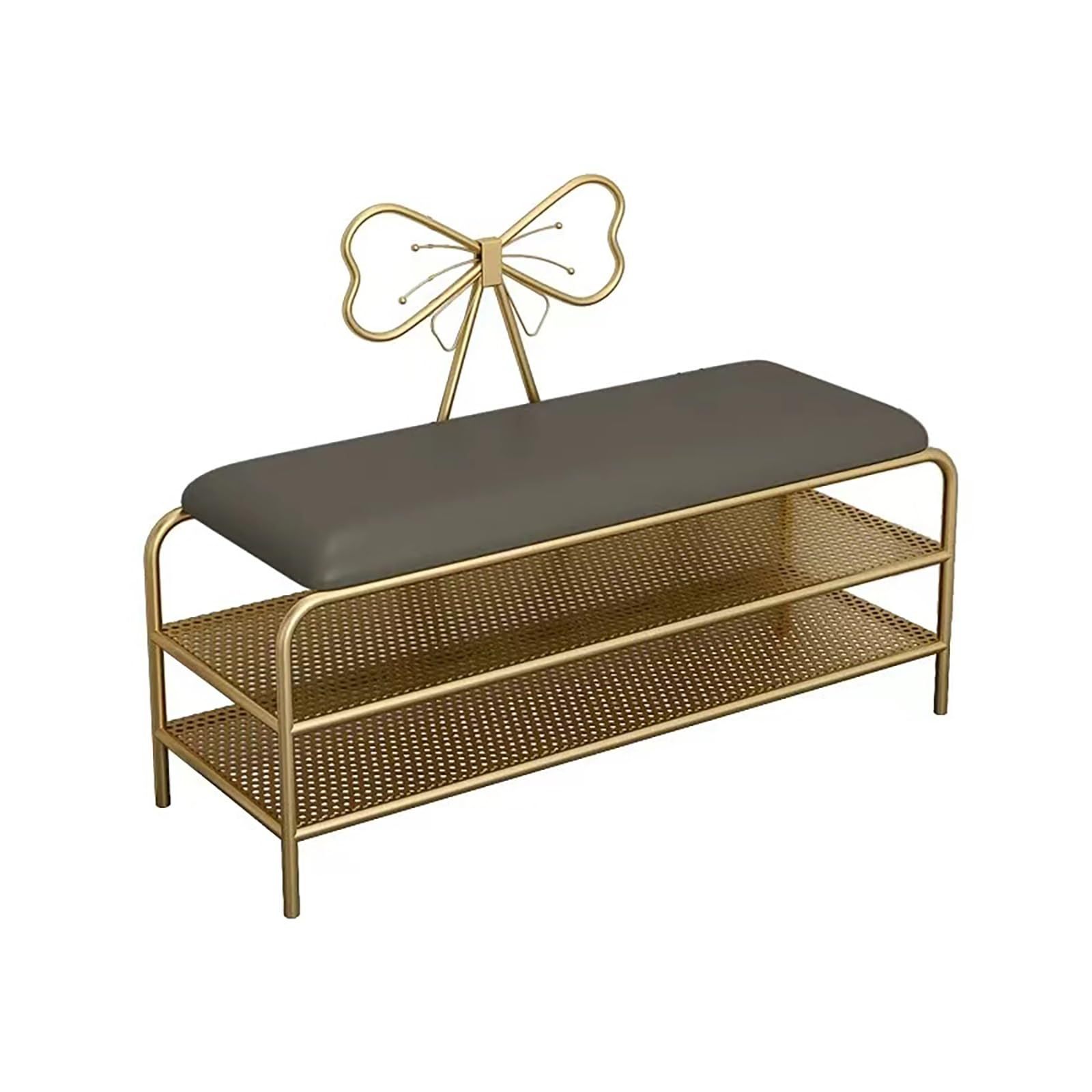 Banc à chaussures design en métal rembourré pour intérieur moderne